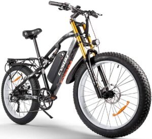 Fat bike electrique Cysum M900 noir et jaune